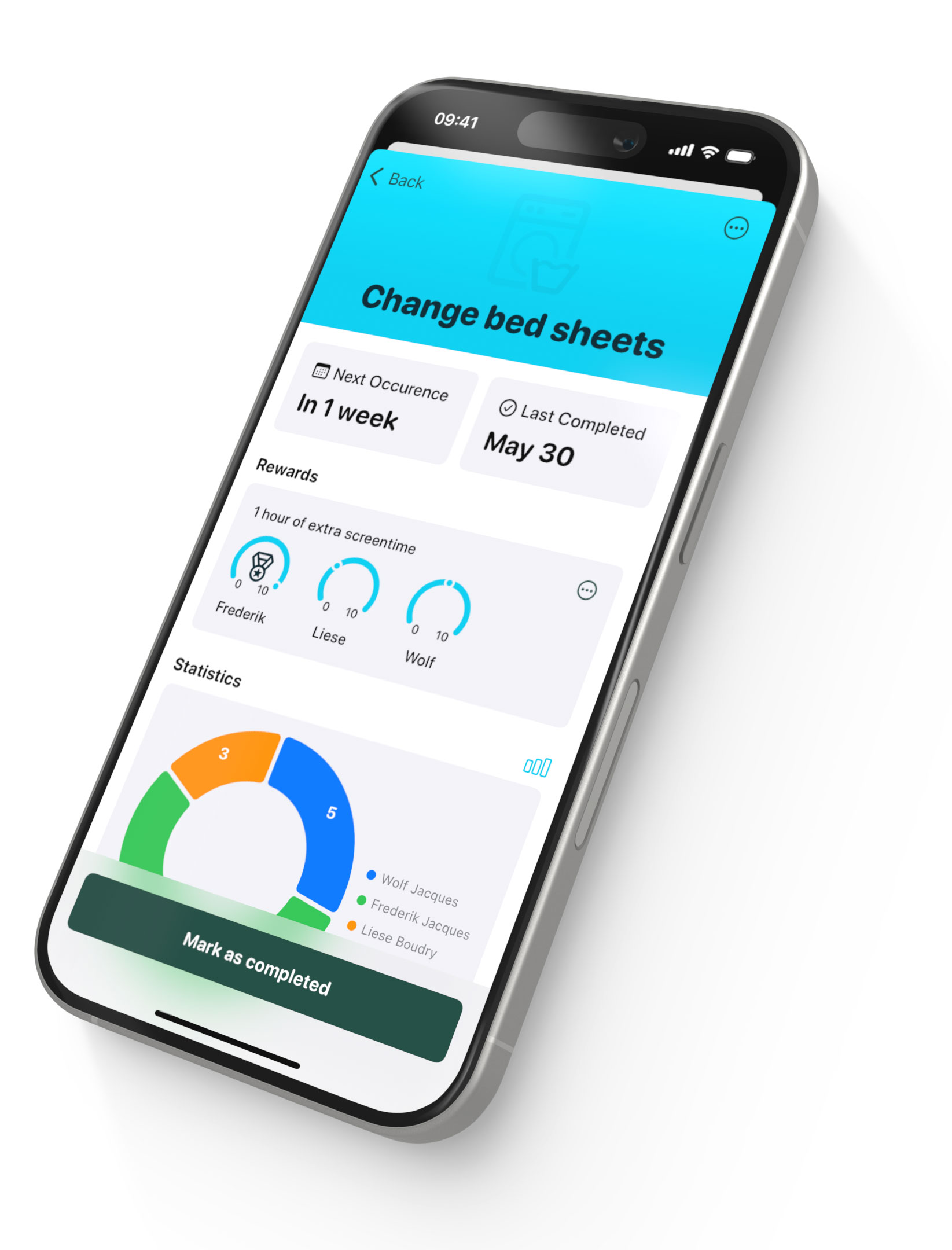 Earn rewards by completing chores.